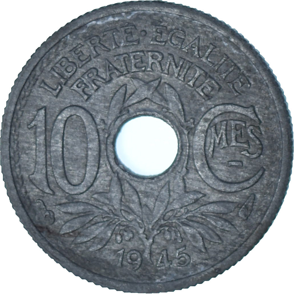 Frankrijk, 10 Centimes, 1945, ZG, Aluminium