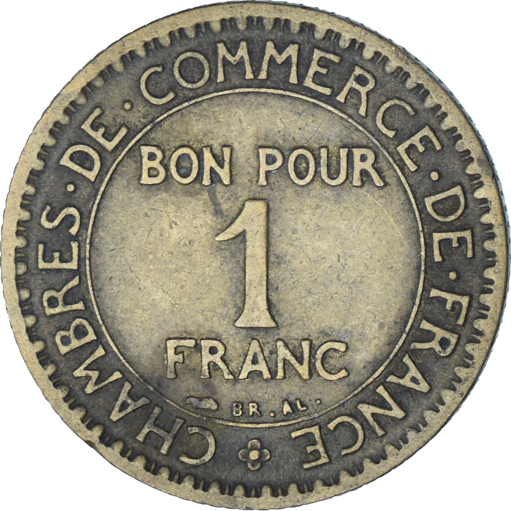 França, Chambre de commerce, Franc, 1921, Paris, VF(30-35), Alumínio-Bronze