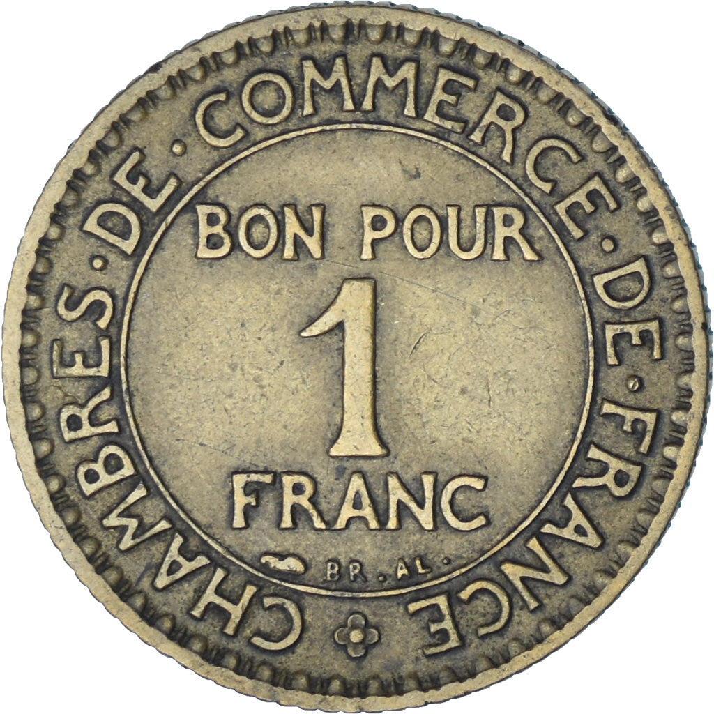 França, Chambre de commerce, Franc, 1924, Paris, VF(20-25), Alumínio-Bronze