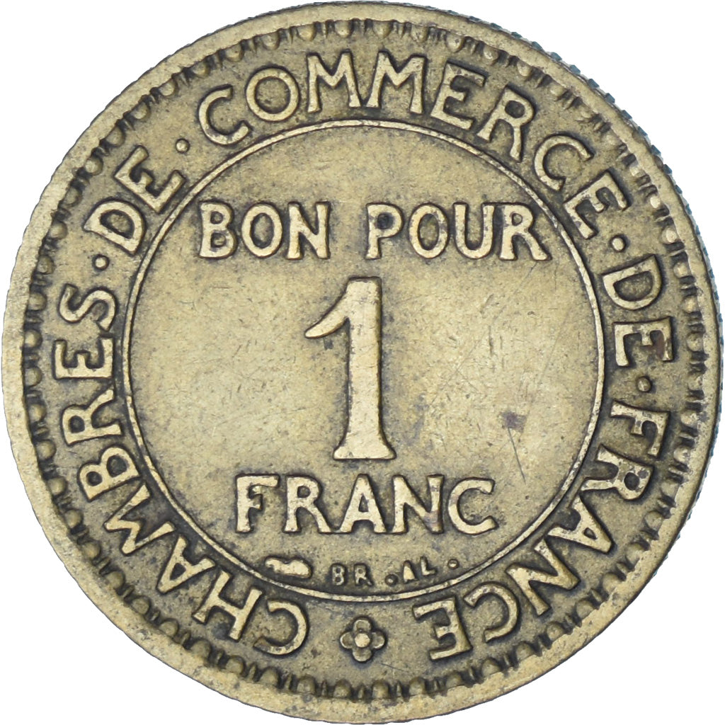 França, Chambre de commerce, Franc, 1927, Paris, EF(40-45), Alumínio-Bronze