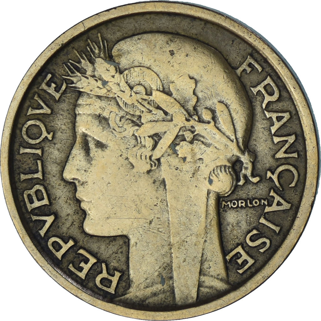 França, Morlon, Franc, 1931, AU(55-58), Alumínio-Bronze, KM:885, Gadoury:470