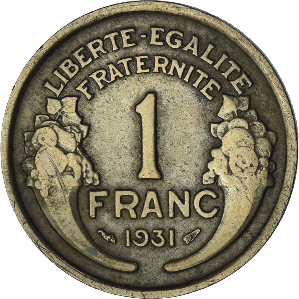 França, Morlon, Franc, 1931, AU(55-58), Alumínio-Bronze, KM:885, Gadoury:470