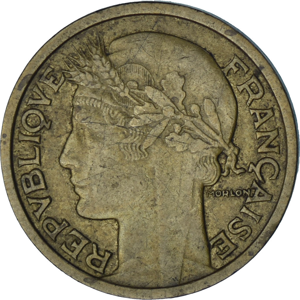 França, Morlon, Franc, 1934, VF(30-35), Alumínio-Bronze, KM:885, Gadoury:470