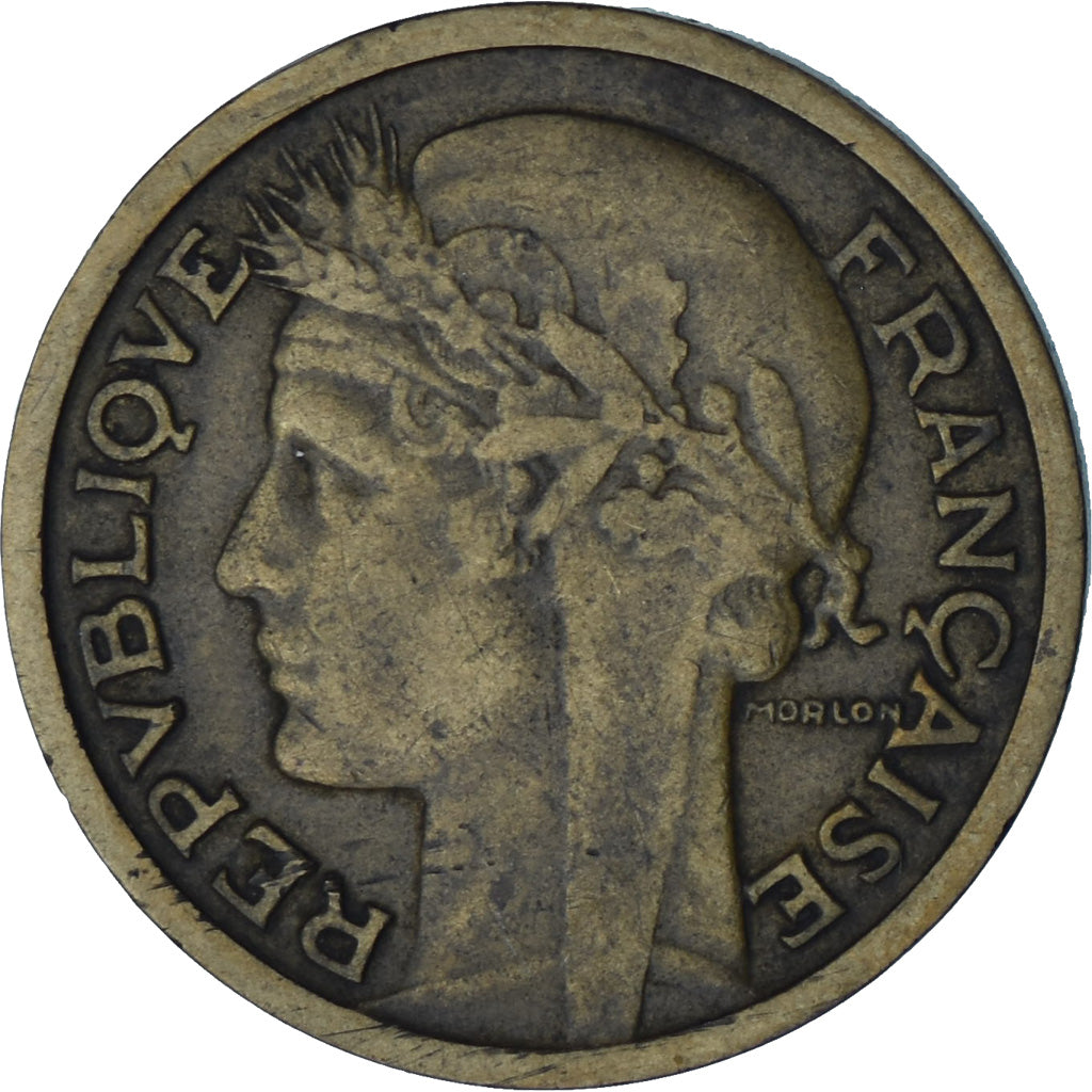 França, Morlon, Franc, 1933, VF(30-35), Alumínio-Bronze, KM:885, Gadoury:470