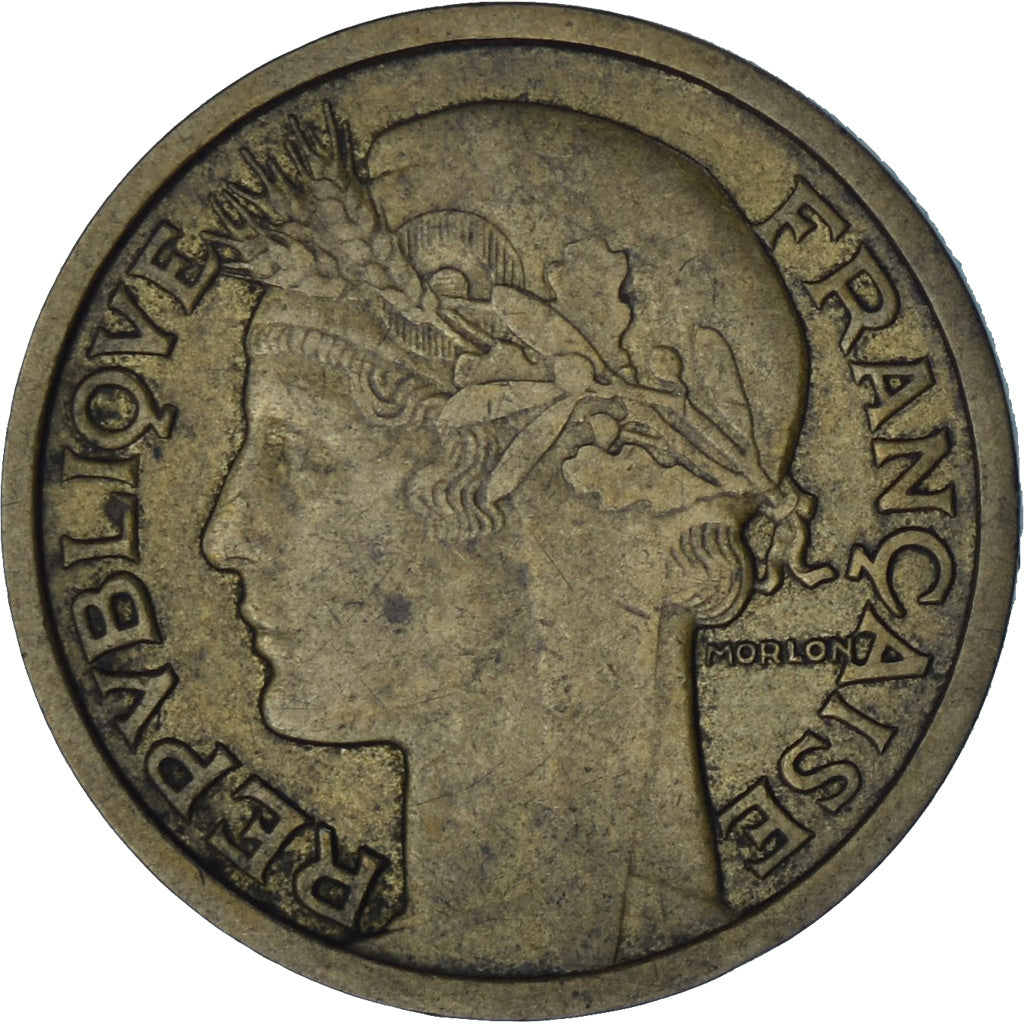 França, Morlon, Franc, 1936, VF(30-35), Alumínio-Bronze, KM:885, Gadoury:470