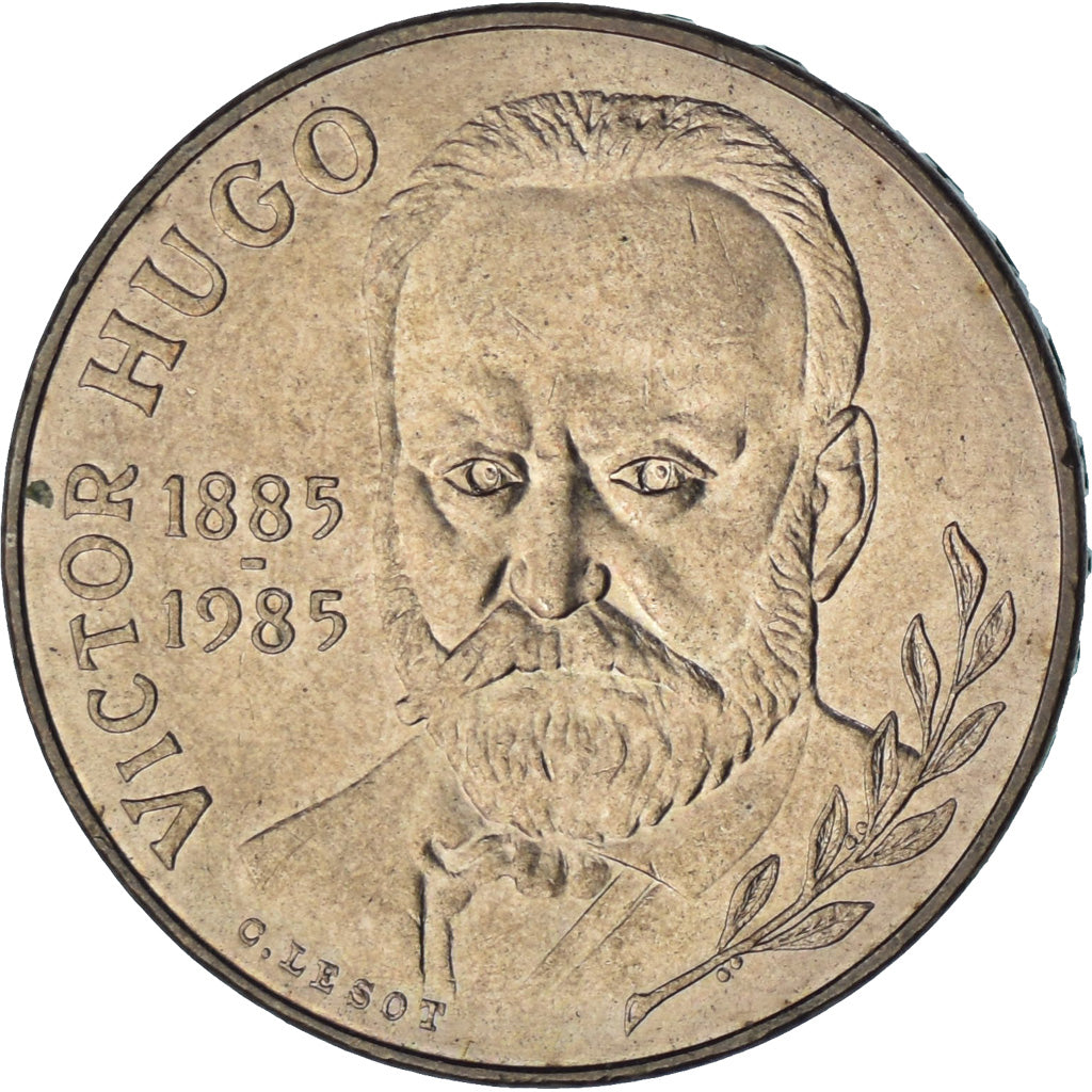 Francja, 10 Francs, 1985, Victor Hugo, AU(55-58), Miedzionikiel, KM:956