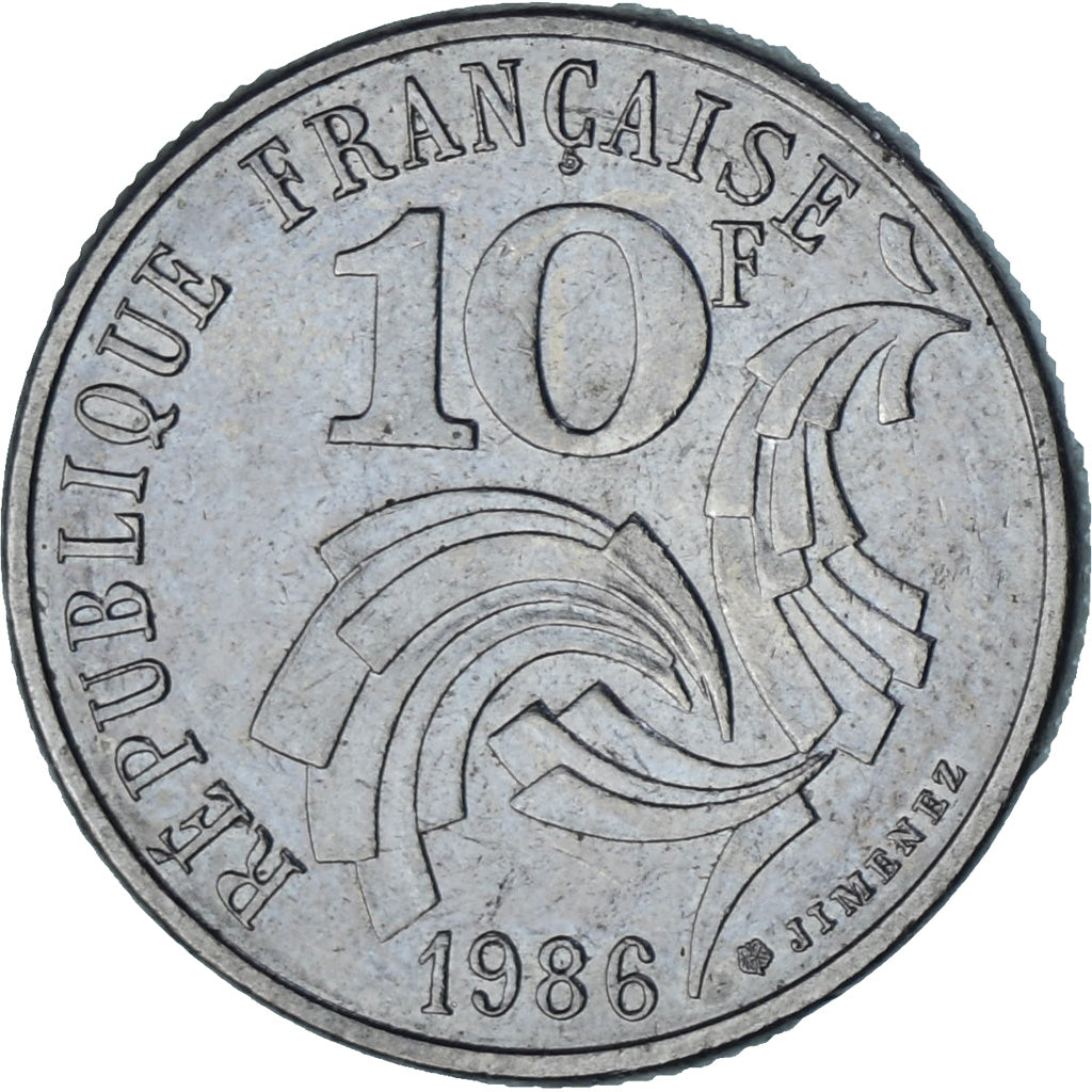 Francja, Jimenez, 10 Francs, 1986, Paris, AU(55-58), Nikiel, KM:959