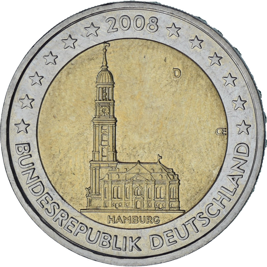 GERMANIA - REPUBBLICA FEDERALE, 2 Euro, 2008, Munich, SPL-, Bi-metallico, KM:261
