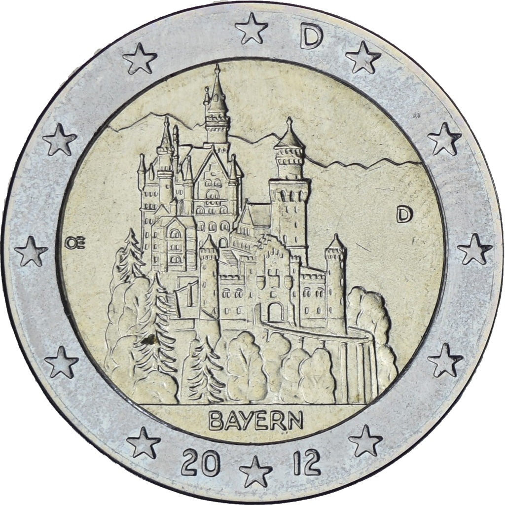 GERMANIA - REPUBBLICA FEDERALE, 2 Euro, BAYERN, 2012, Munich, SPL, Bi-metallico