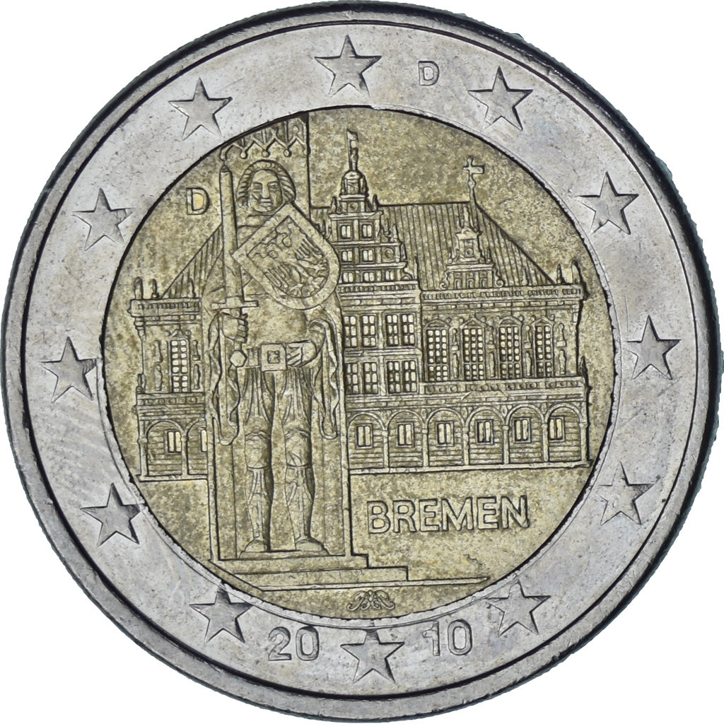 GERMANIA - REPUBBLICA FEDERALE, 2 Euro, 2010, Munich, Bi-metallico, SPL, KM:285