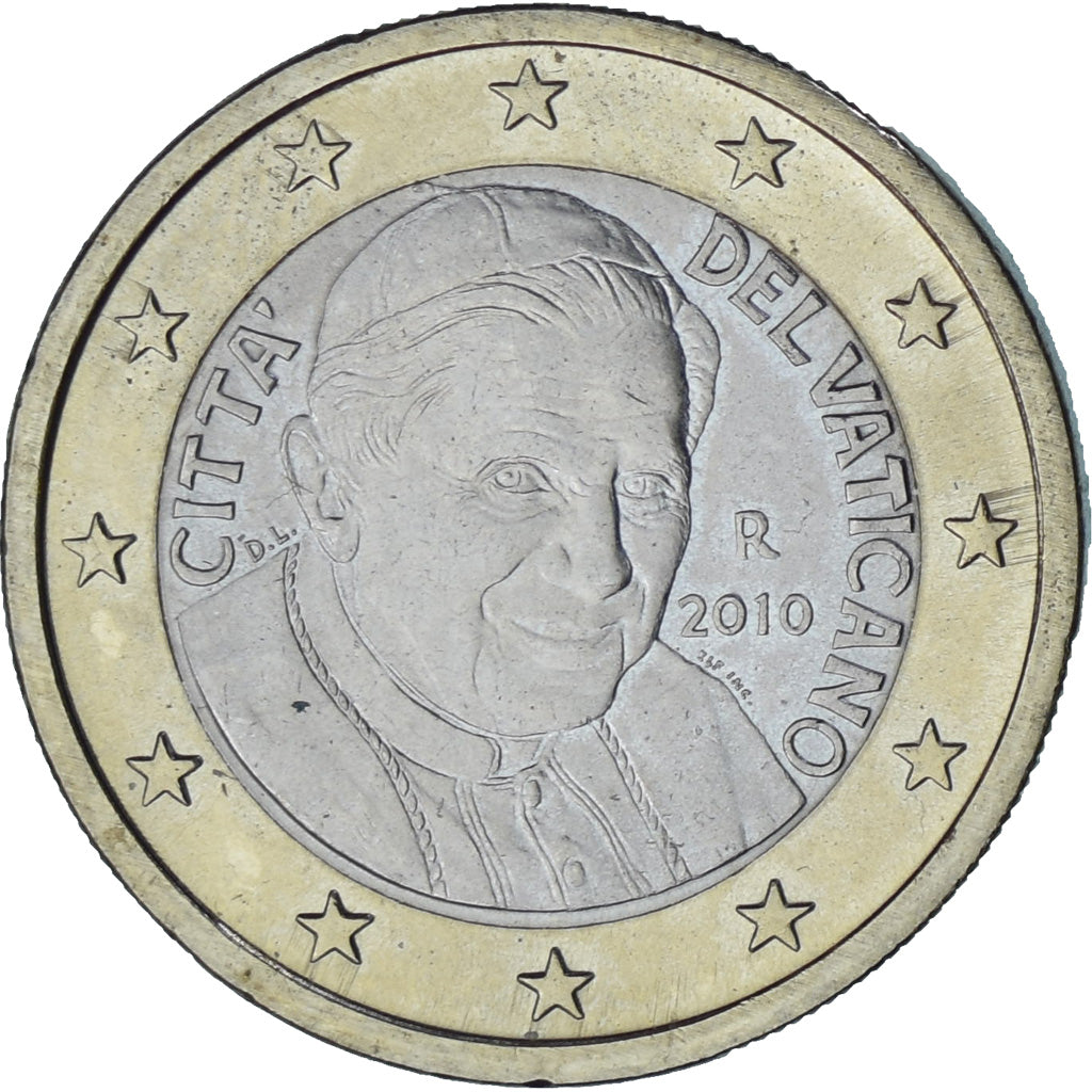 CIUDAD DEL VATICANO, Benedict XVI, Euro, 2010, Rome, SC, Bimetálico, KM:388
