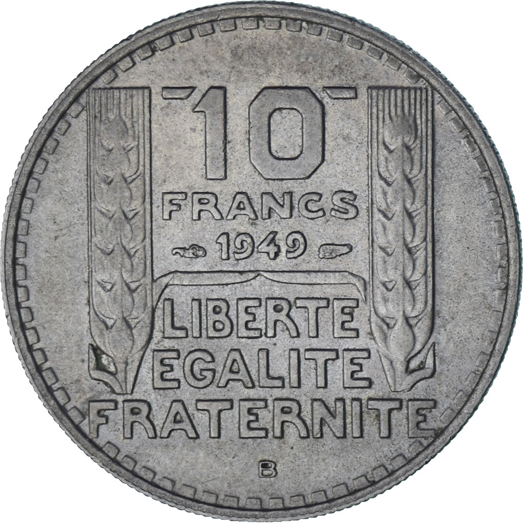 Francja, Turin, 10 Francs, 1949, Beaumont - Le Roger, AU(55-58), Miedź-Nikiel