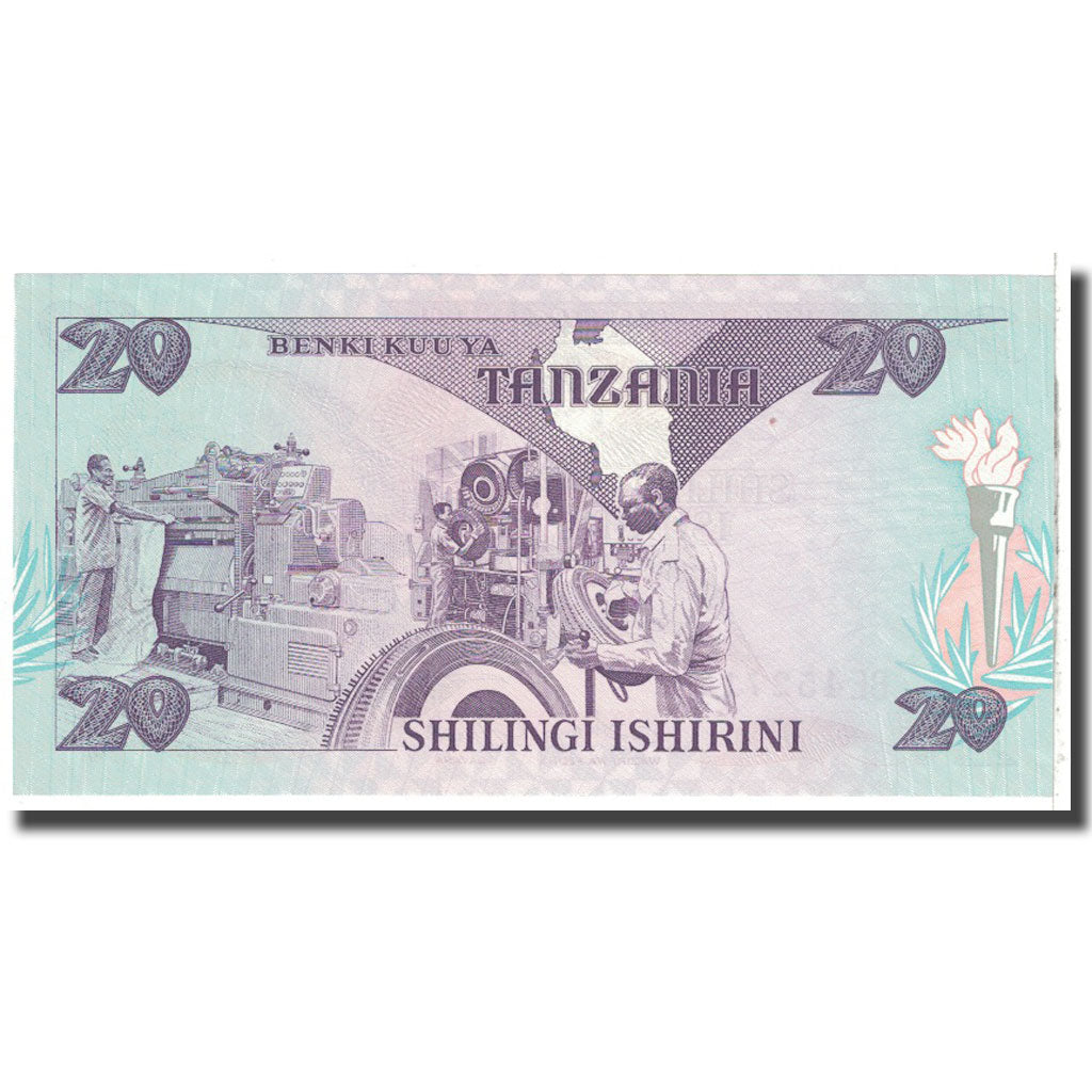 Biljet, Tanzania, 20 Shilingi, KM:9, NIEUW