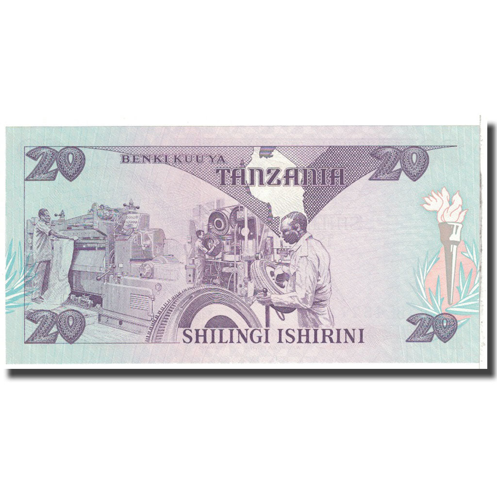 Biljet, Tanzania, 20 Shilingi, KM:9, NIEUW