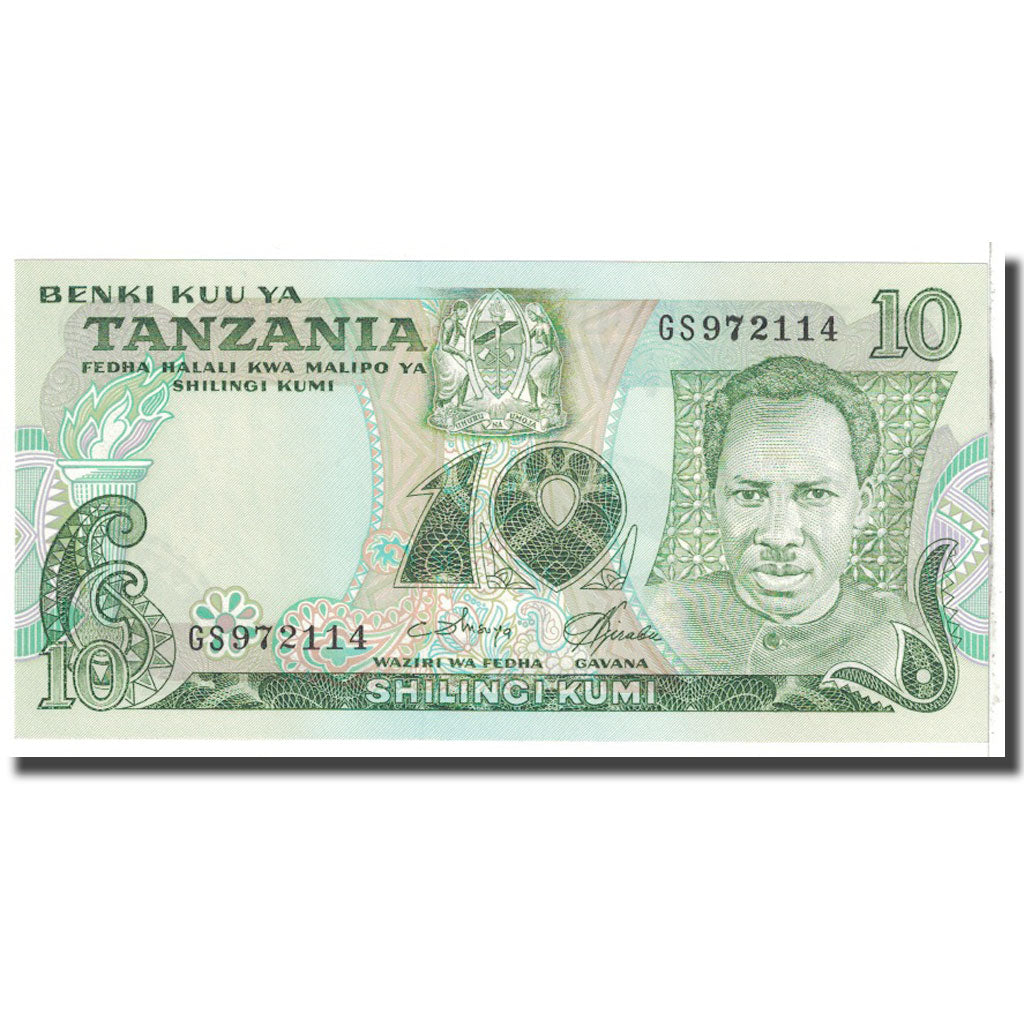 Nota, Tanzânia, 10 Shilingi, KM:6c, UNC(65-70)
