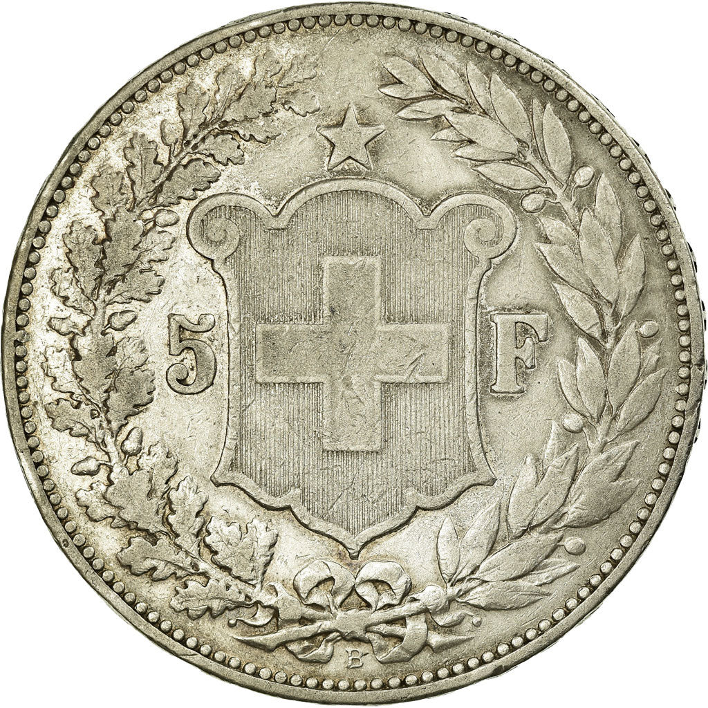 Moneta, Szwajcaria, 5 Francs, 1892, Bern, EF(40-45), Srebro, KM:34