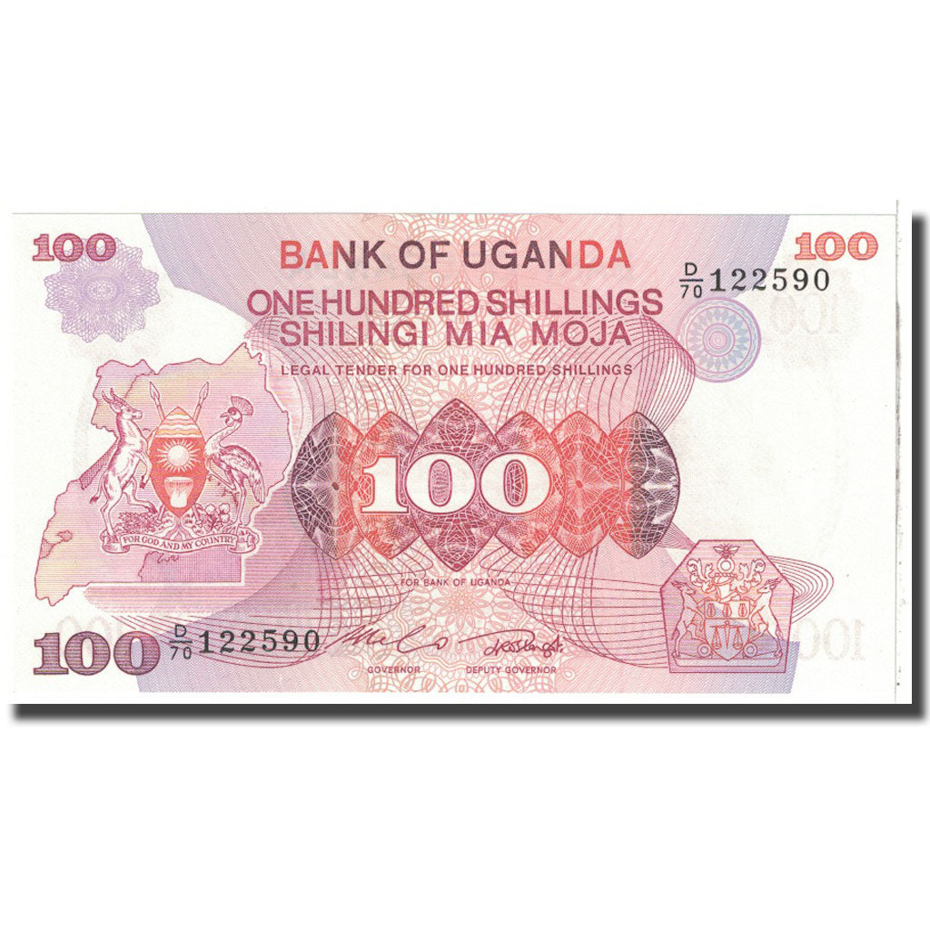 Geldschein, Uganda, 100 Shillings, KM:19b, UNZ