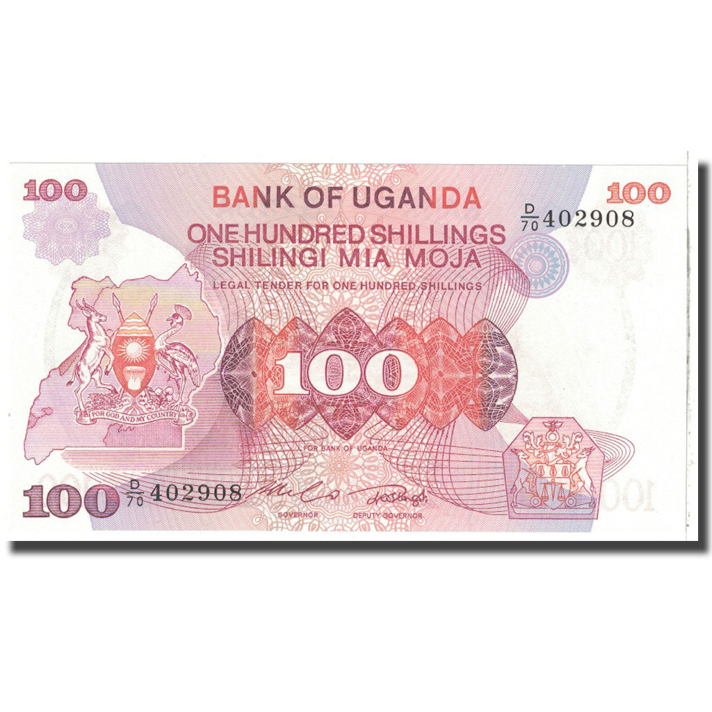 Billete, 100 Shillings, Uganda, KM:19b, UNC