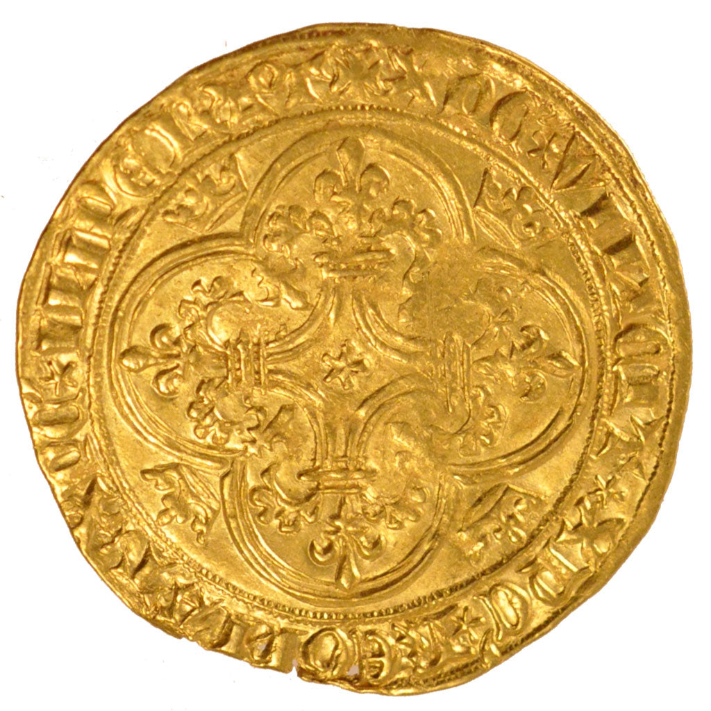 FRANCE, Ecu d'or, 1388, AU(55-58), Gold, 3.97