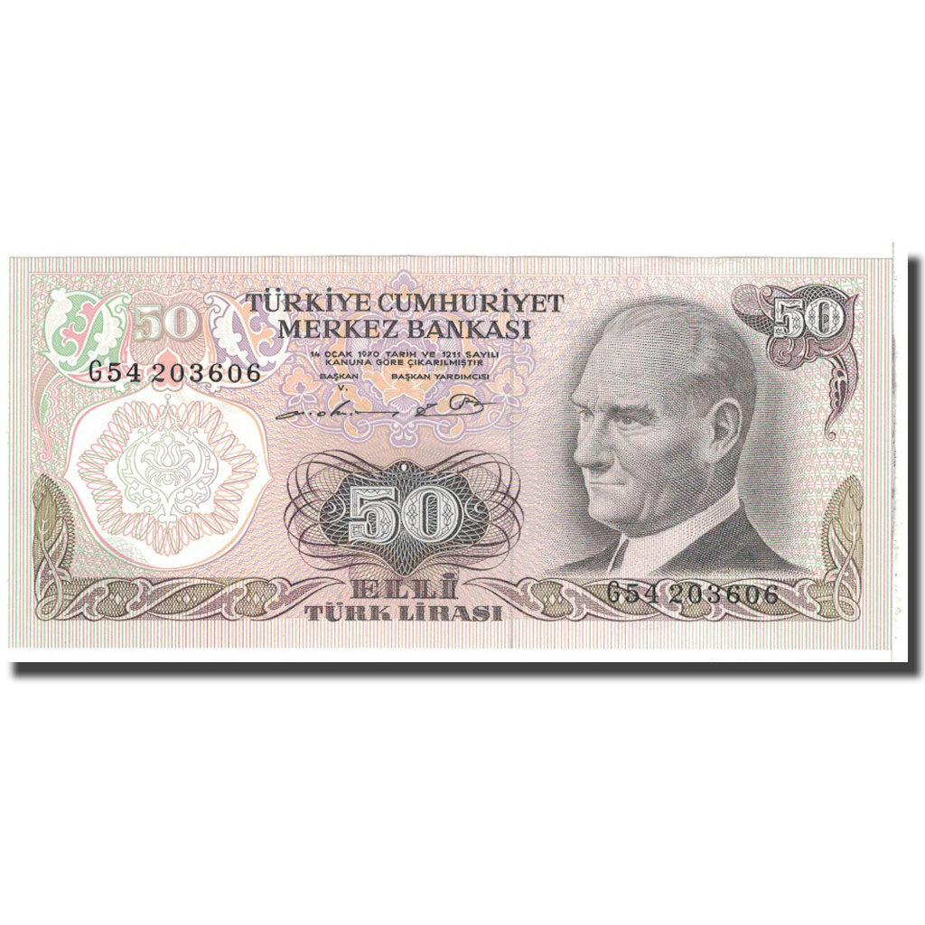 Billet, Turquie, 50 Lira, 1970, KM:188, NEUF