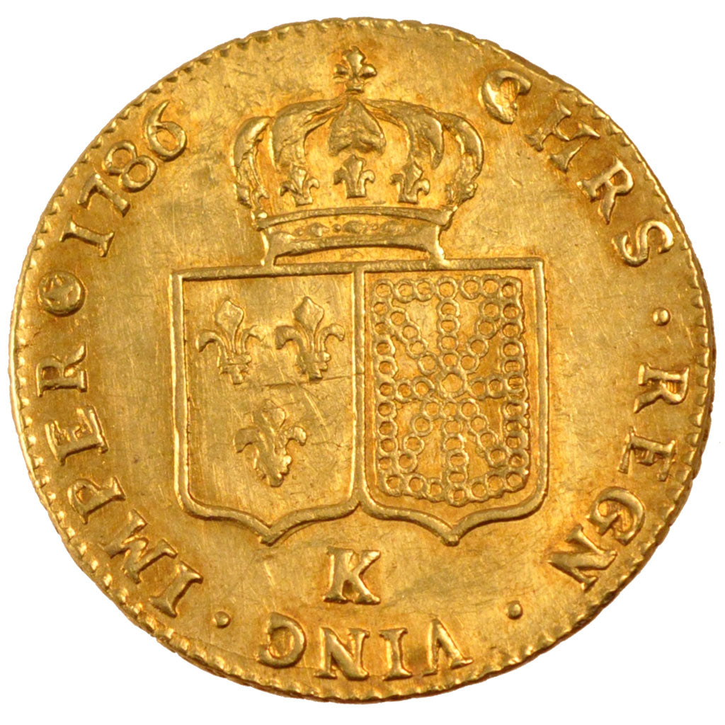 FRANCE, Double Louis d'or, 1786, Bordeaux, AU(55-58), Gold, Gadoury #363, 15.31