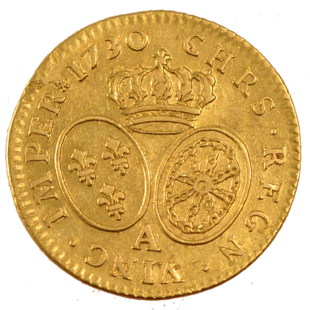 Francia, Louis XV, Louis d'or aux lunettes, Louis d'Or, 1730, Paris, BB+, Oro...