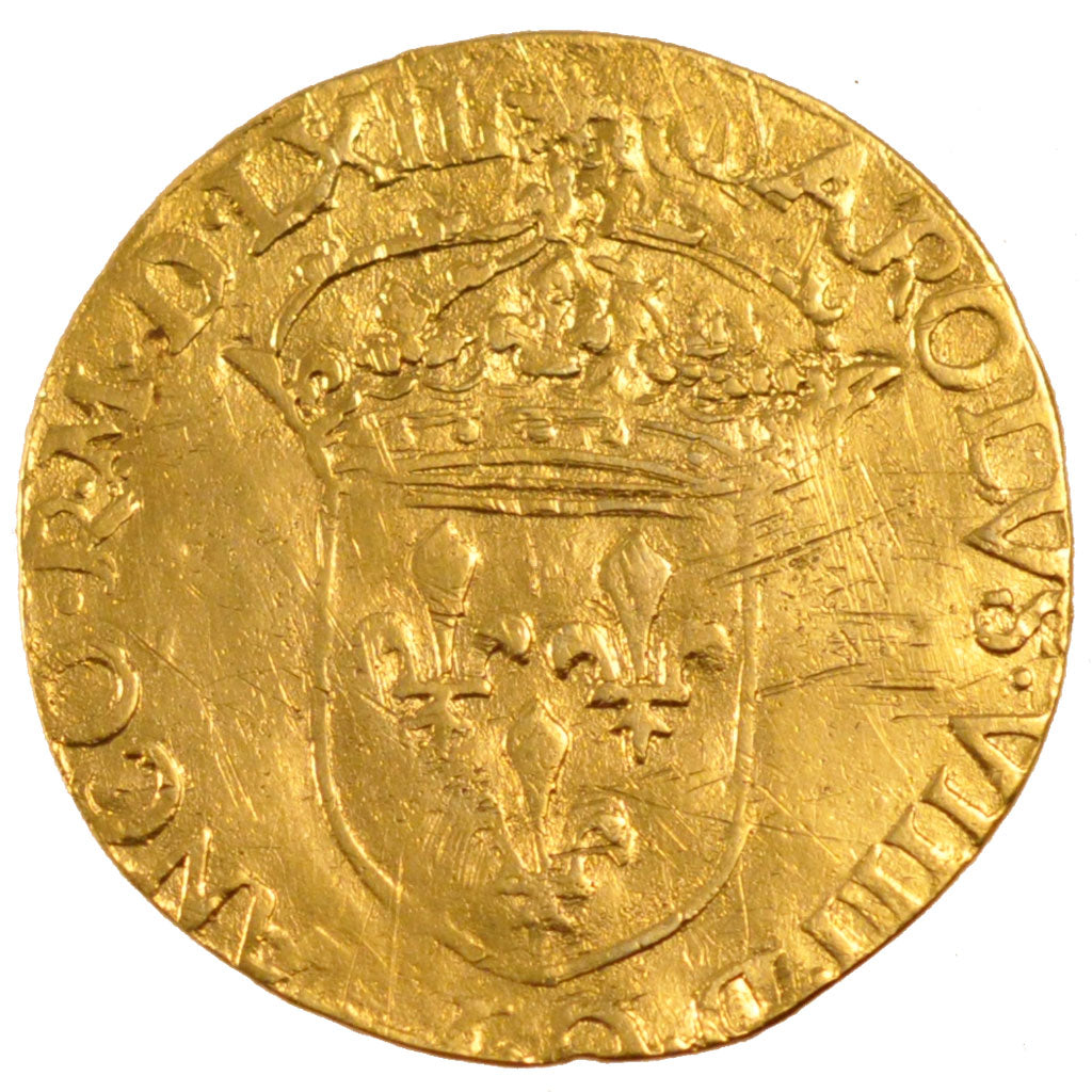 Francia, Ecu d'or, 1563, Saint Lô, BB, Oro, Duplessy:1057