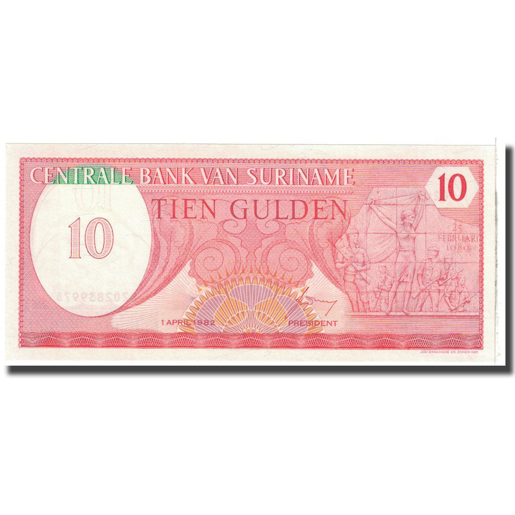 Banknote, Surinam, 10 Gulden, 1982, 1982-04-01, KM:131a, UNC(65-70)