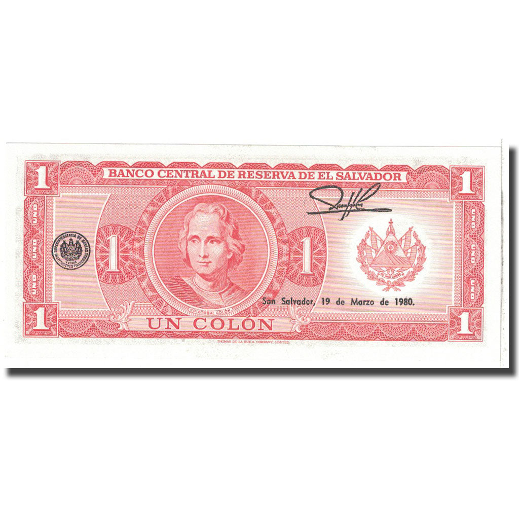 Billet, El Salvador, 1 Colon, 1977, 1977-07-07, KM:125a, NEUF