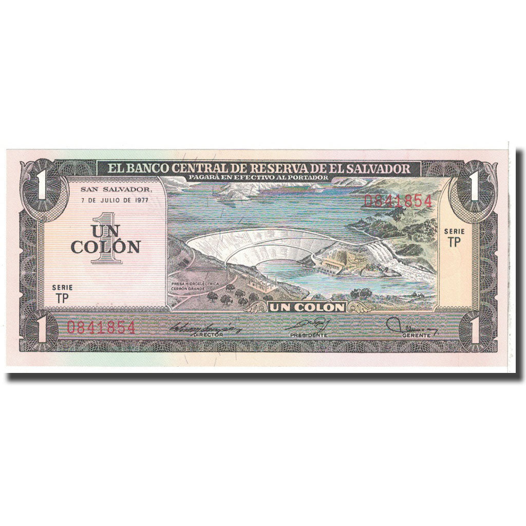 Billet, El Salvador, 1 Colon, 1977, 1977-07-07, KM:125a, NEUF