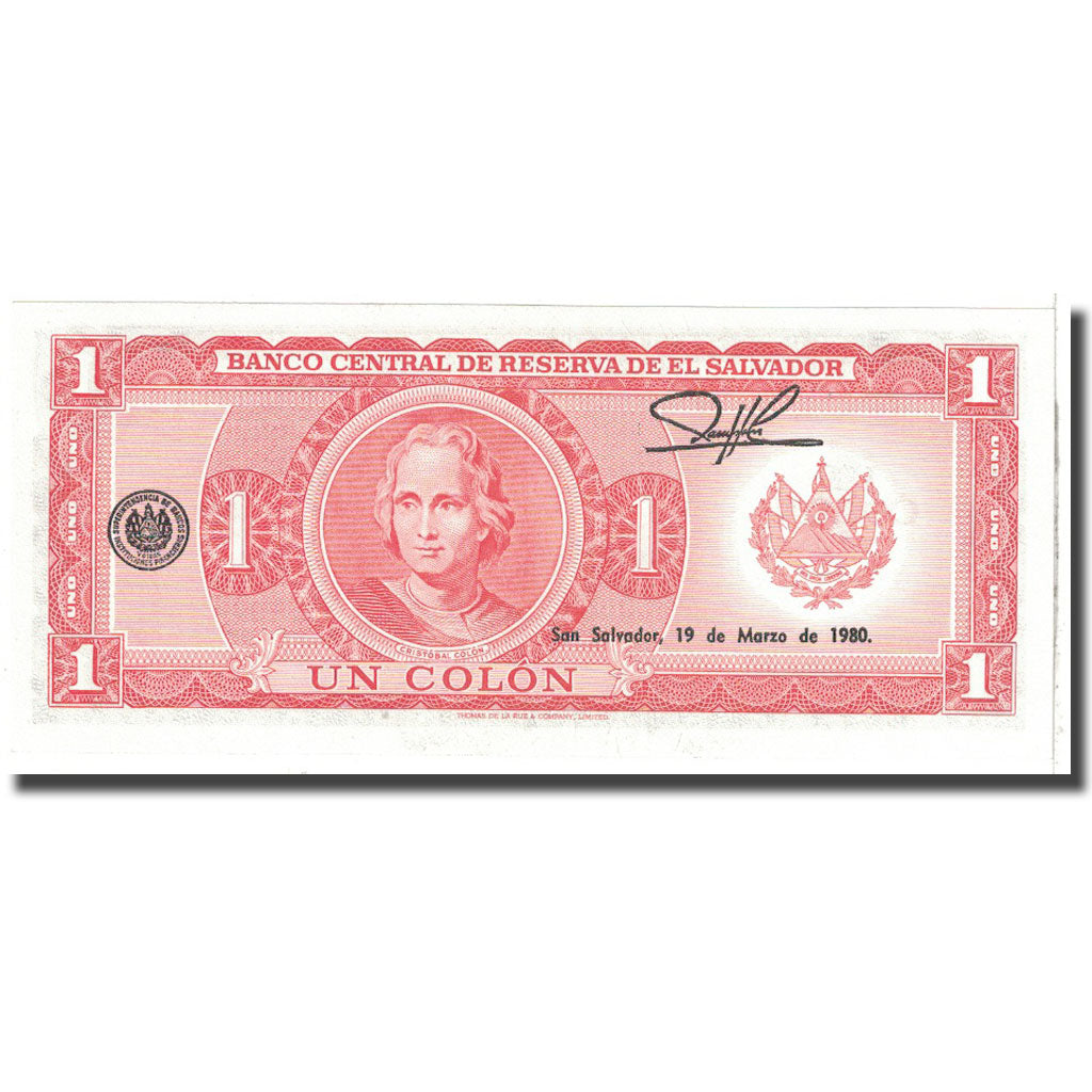 Billet, El Salvador, 1 Colon, 1977, 1977-07-07, KM:125a, NEUF