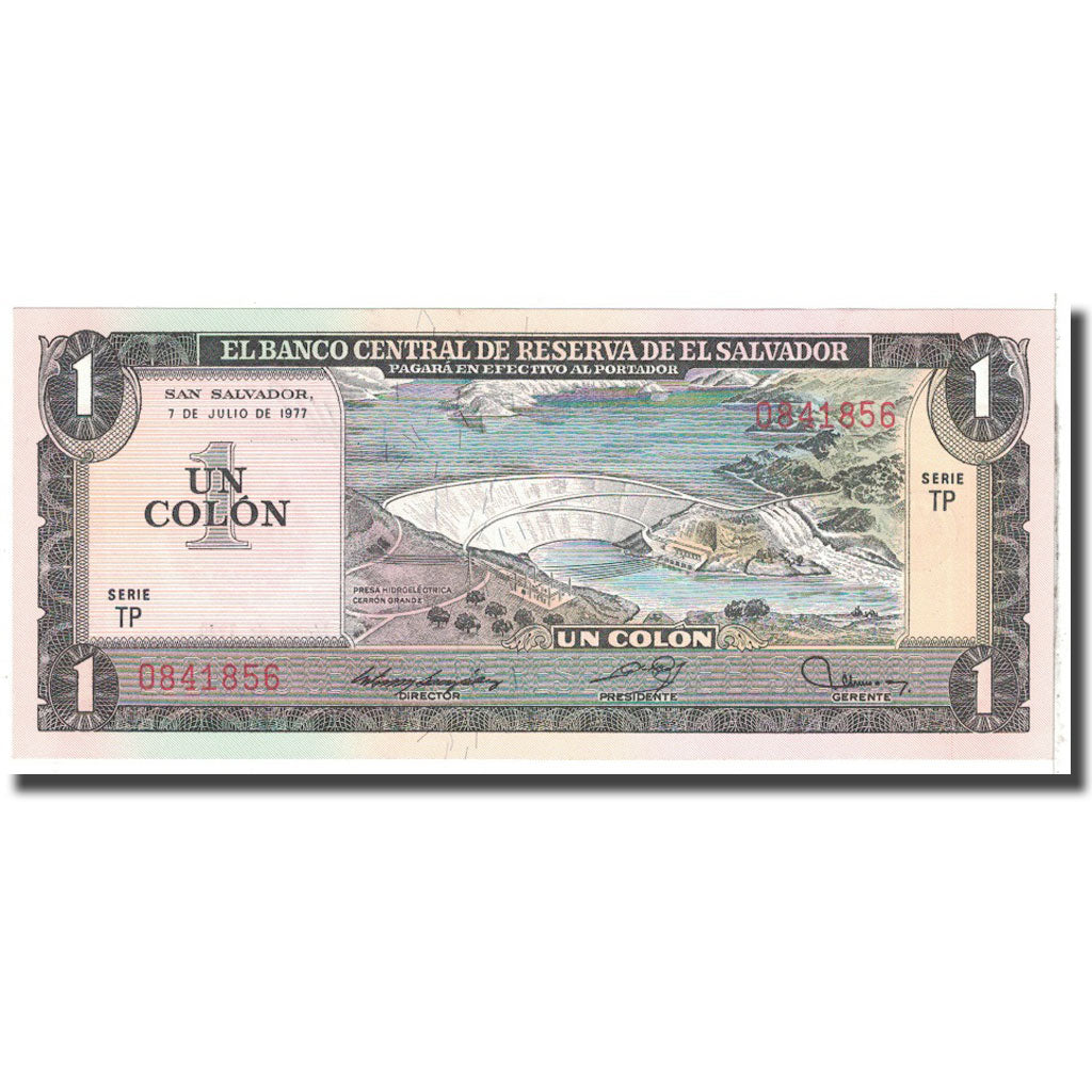 Banknot, El Salvador, 1 Colon, 1977, 1977-07-07, KM:125a, UNC(65-70)