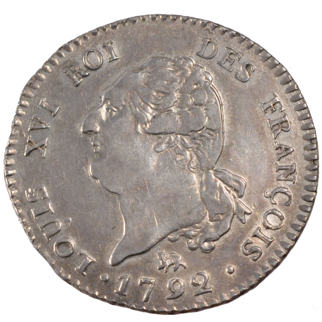 FRANCE, 30 sols françois, 30 Sols, 1792, Paris, KM #606.1, AU(50-53), Silver, G.