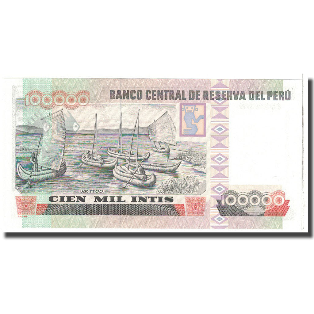 Banknote, Peru, 100,000 Intis, 1989, 1989-12-21, KM:145, UNC(65-70)