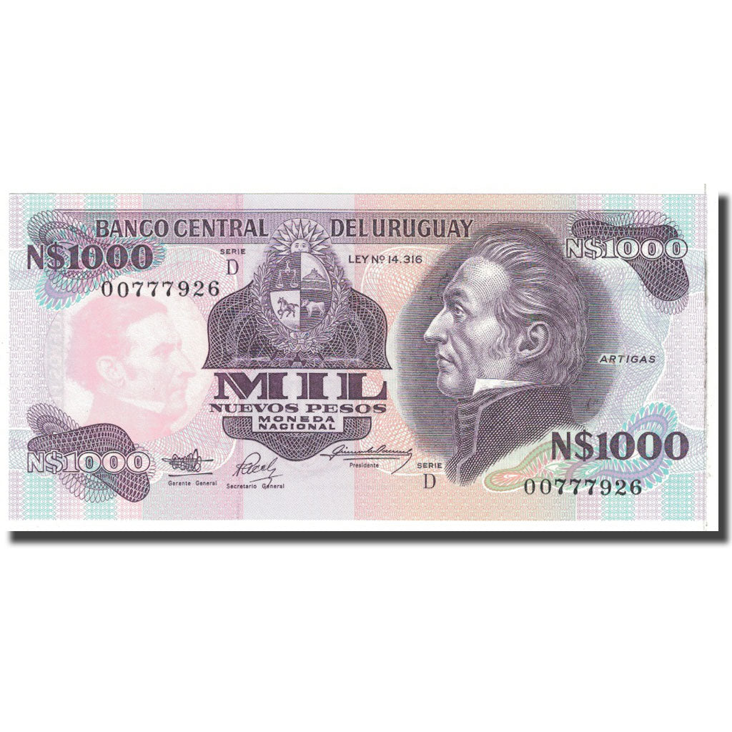 Billet, Uruguay, 1000 Nuevos Pesos, KM:64Ab, NEUF