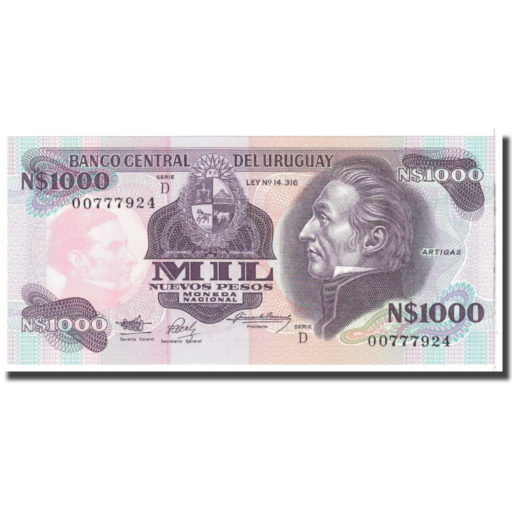 Billet, Uruguay, 1000 Nuevos Pesos, KM:64Ab, NEUF