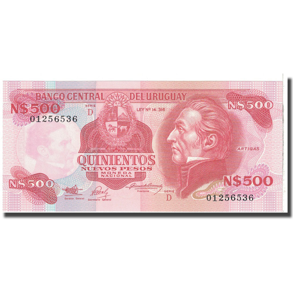 Billet, Uruguay, 500 Nuevos Pesos, KM:63a, NEUF
