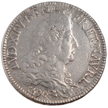 FRANCE, Écu aux 8 L, ECU, 1690, Paris, KM #275.1, VF(30-35), Silver, Gadoury ...