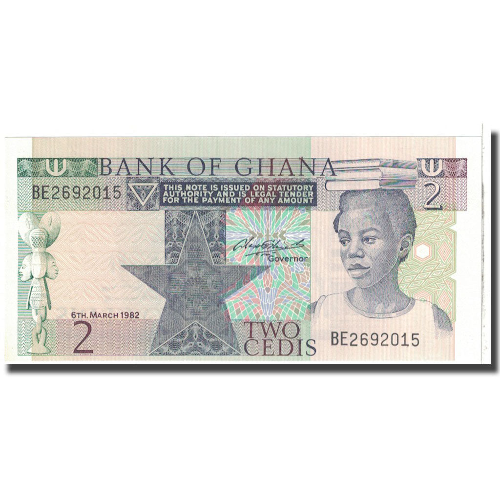 Banknot, Ghana, 2 Cedis, 1982, 1982-03-06, KM:18d, UNC(65-70)