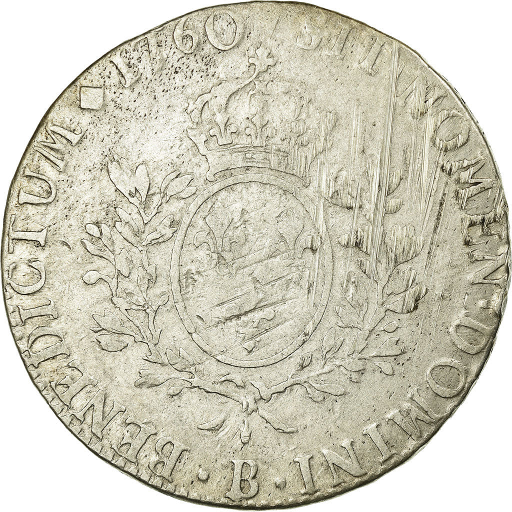 Coin, France, Louis XV, Écu au bandeau, Ecu, 1760, Rouen, VF(20-25), Silver