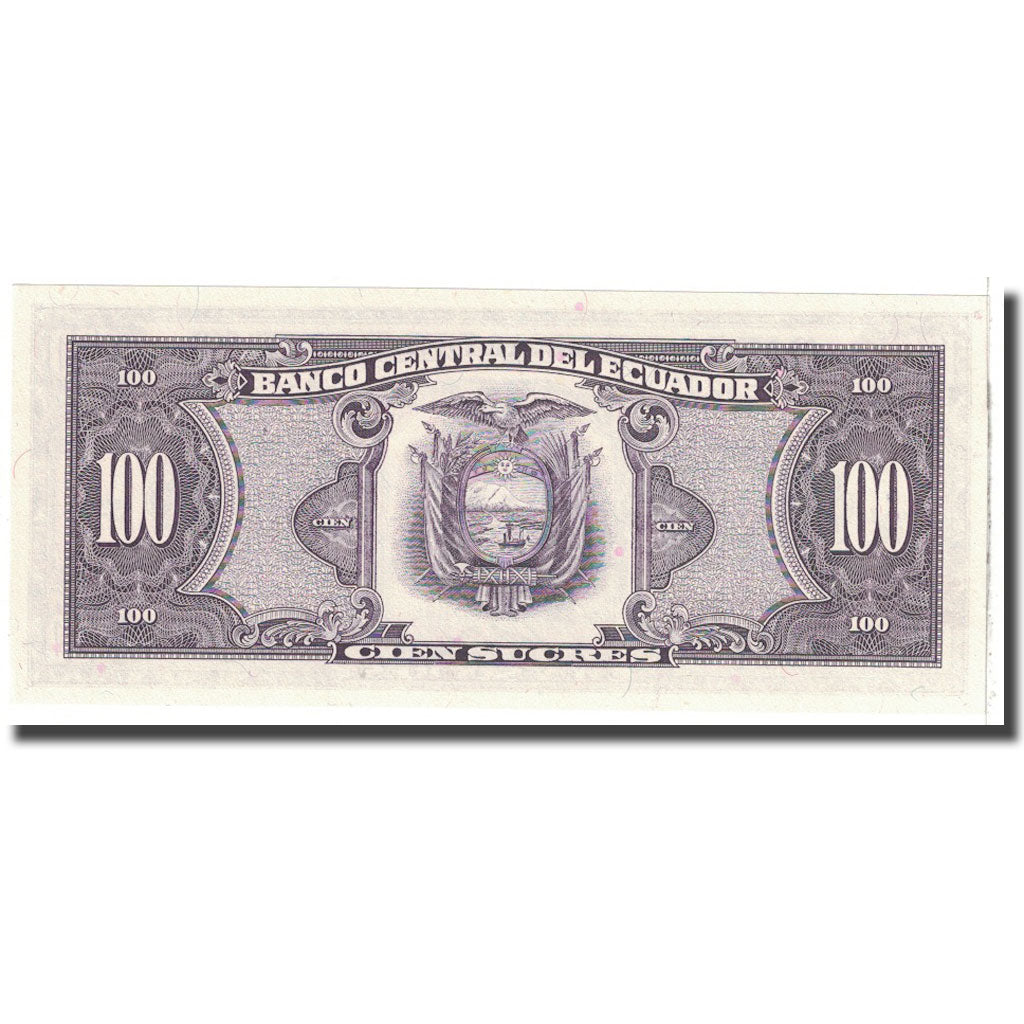 Banknote, Ecuador, 100 Sucres, 1986, 1986-04-29, KM:123, UNC(65-70)