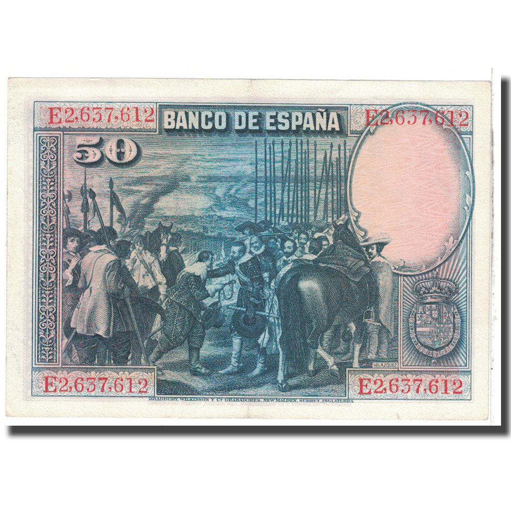 Banknote, Spain, 50 Pesetas, 1928, 1928-08-15, KM:75b, UNC(65-70)