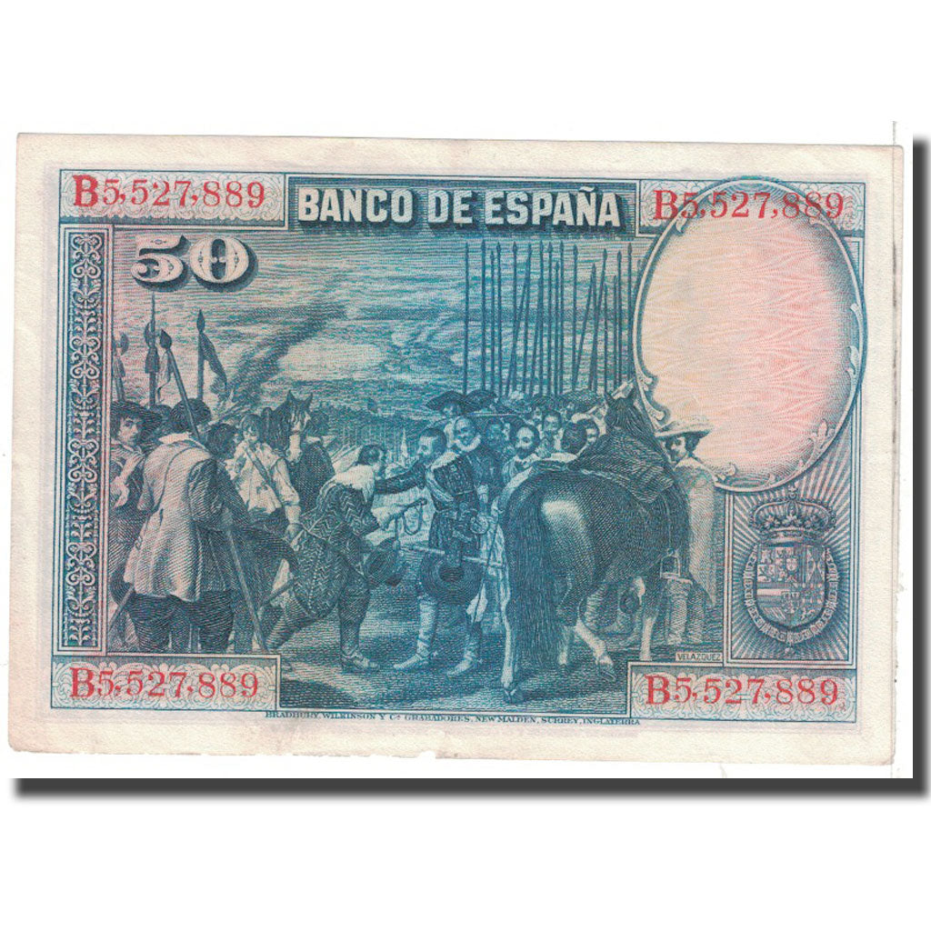 Banconote, Spagna, 50 Pesetas, 1928, 1928-08-15, KM:75b, MB+