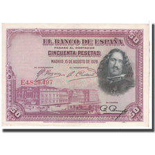 Banknote, Spain, 50 Pesetas, 1928, 1928-08-15, KM:75b, AU(55-58)