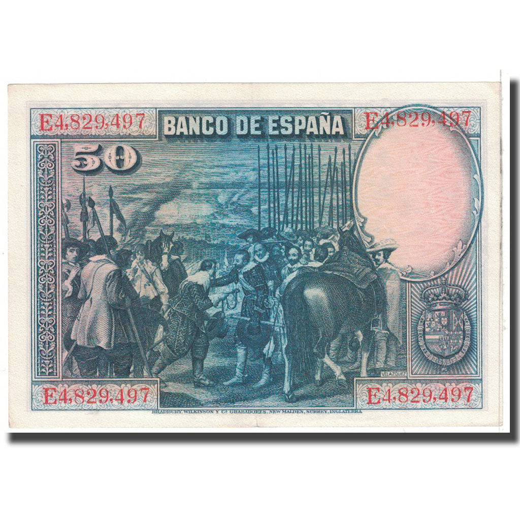 Banknote, Spain, 50 Pesetas, 1928, 1928-08-15, KM:75b, AU(55-58)