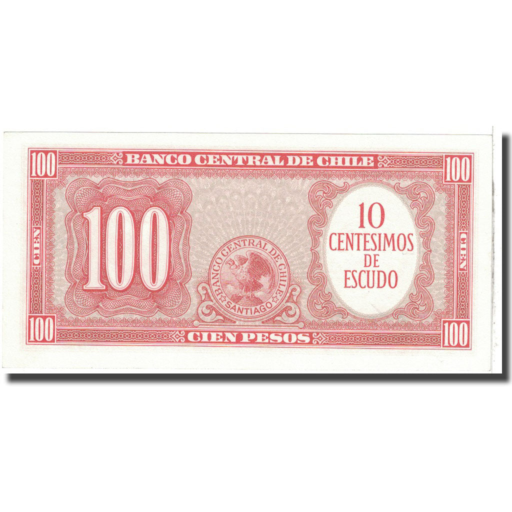 Geldschein, Chile, 10 Centesimos on 100 Pesos, KM:127a, UNZ