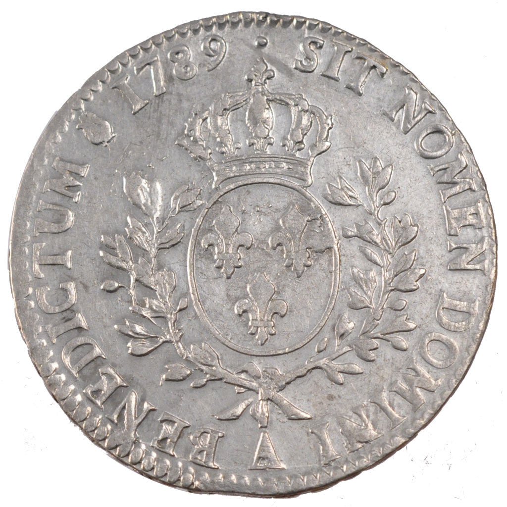 FRANCE, Écu aux branches d'olivier, ECU, 1789, Paris, KM #564.1, AU(50-53), ...