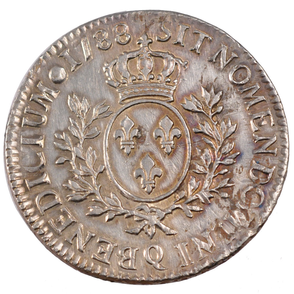 FRANCE, Écu aux branches d'olivier, ECU, 1788, Perpignan, KM #564.13, AU(55-58),