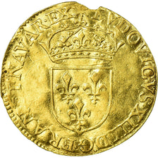FRANCE, Écu d'or, ECU D'or, 1635, Paris, KM #41.1, AU(50-53), Gold, Gadoury #55,