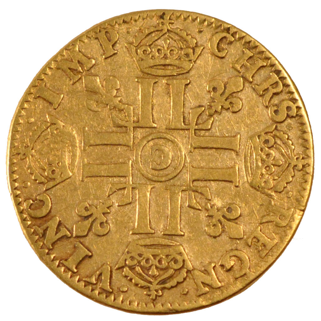 FRANCE, Louis d'Or, 1652, Caen, VF(30-35), Gold, Gadoury #245, 6.59